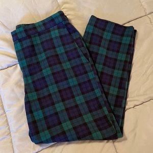 Old Navy green & blue plaid stretch dress pants size 12